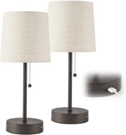 💡 co-z usb table lamps set of 2 bronze: traditional bedside lamps with 2a usb port - perfect for bedroom, living room, office, accent lighting логотип