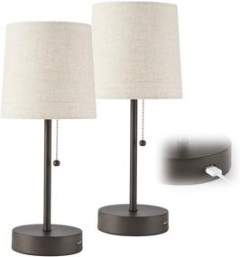 img 4 attached to 💡 CO-Z USB Table Lamps Set of 2 Bronze: Traditional Bedside Lamps with 2A USB Port - Perfect for Bedroom, Living Room, Office, Accent Lighting