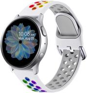 замена мягких спортивных ремешков lerobo 20 мм из силикона для samsung galaxy watch active 2 40 мм 44 мм /active/ galaxy watch 3 41 мм / galaxy watch 42 мм, совместимый с gizmo watch / galaxy watch active 2 / active логотип