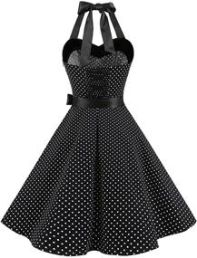 img 4 attached to DRESSTELLS Rockabilly Small White Dot