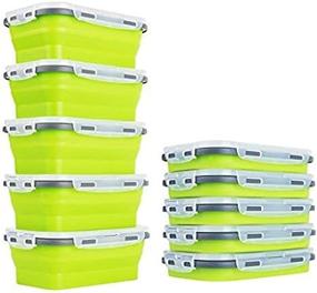 img 3 attached to 🆓 5th Unit Absolutely FREE: 4 Lemon Lime Environmentally Friendly Collapsible Silicone Food Storage Containers + 1 Extra Large 800ml Collapsible