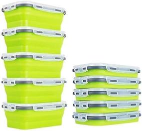 img 1 attached to 🆓 5th Unit Absolutely FREE: 4 Lemon Lime Environmentally Friendly Collapsible Silicone Food Storage Containers + 1 Extra Large 800ml Collapsible