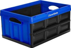 img 3 attached to 📦 CleverMade 32L Collapsible Storage Bins - Compact Stackable Utility Crates, Durable Plastic, 3 Pack, Royal Blue