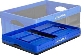 img 2 attached to 📦 CleverMade 32L Collapsible Storage Bins - Compact Stackable Utility Crates, Durable Plastic, 3 Pack, Royal Blue