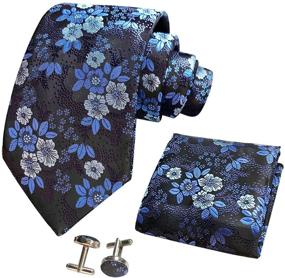 img 4 attached to CANGRON Paisley Necktie Pocket Cufflinks: Classy Accessories for the Fashionable Gentleman