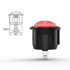 img 2 attached to 🔴 URWOOW 16 Pack SPST Latching Red Button ON/Off Rocker Boat Switch, Snap-In, 2 Pin Round, Black, AC 250V 6A 125V 10A for Car, Auto, Boat, and Household Appliances