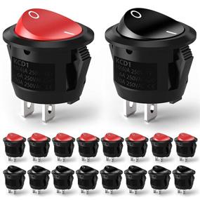 img 4 attached to 🔴 URWOOW 16 Pack SPST Latching Red Button ON/Off Rocker Boat Switch, Snap-In, 2 Pin Round, Black, AC 250V 6A 125V 10A for Car, Auto, Boat, and Household Appliances