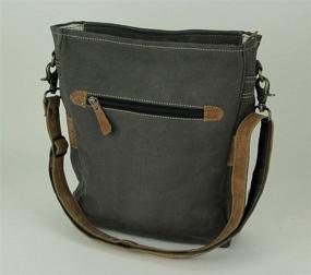 img 2 attached to 👜 Walnut Upcycled Canvas Shoulder Bag by Myra Bag - Stylish Gray Medium-sized One Size Bag (S-1362)
