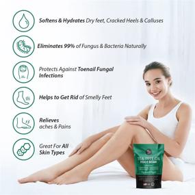 img 1 attached to 👣 Tea Tree Oil Foot Soak, произведено в США: ваше решение для неприятного запаха ног, грибковых инфекций ногтей, атлетической стопы, размягчения мозолей и снятия усталости - 16 унций.