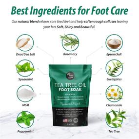 img 2 attached to 👣 Tea Tree Oil Foot Soak, произведено в США: ваше решение для неприятного запаха ног, грибковых инфекций ногтей, атлетической стопы, размягчения мозолей и снятия усталости - 16 унций.