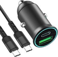 🔌 minluk автомобильное зарядное устройство usb c: 60w + 30w порт быстрой зарядки для iphone 12/pro/max/mini, samsung s21/20/10, note20/10 логотип