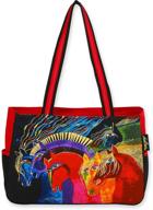 🐎 eye-catching laurel burch wild horses of fire medium tote - mesmerizing artistic design for trendsetters логотип