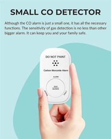 img 3 attached to 🛡️ ECOEY Mini CO Detector with Test/Silence Button & LED Indicator - 10-Year Battery Carbon Monoxide Alarm for House, Hotel, FJ110 - 1 Pack