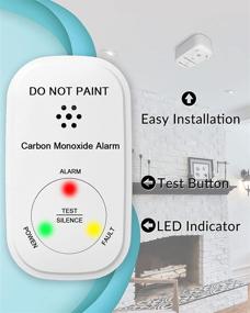img 2 attached to 🛡️ ECOEY Mini CO Detector with Test/Silence Button & LED Indicator - 10-Year Battery Carbon Monoxide Alarm for House, Hotel, FJ110 - 1 Pack