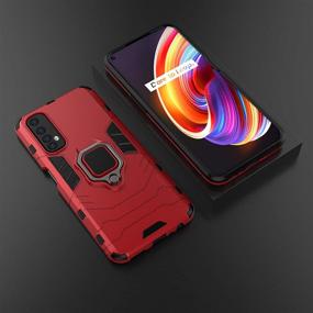 img 2 attached to QCMM For Realme 7 Kickstand Case With Tempered Glass Screen Protector [2 Pieces]