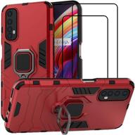 qcmm for realme 7 kickstand case with tempered glass screen protector [2 pieces] logo