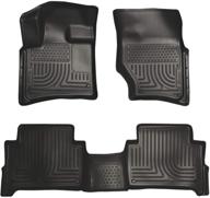 🏞️ husky liners weatherbeater front & 2nd seat floor mats, black - fits 2007-2015 audi q7 bench seats (96421) logo