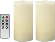 🕯️ battery-powered flameless candles with remote timer, genuine wax & realistic bright flicker, flickering led electronic pillar lights for home decor, wedding, party, christmas decorations - set of 2 логотип