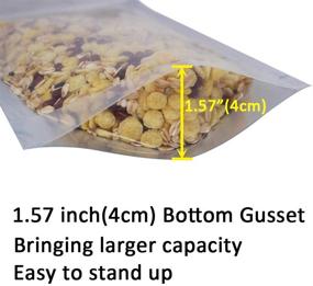 img 1 attached to 🛍️ Belinlen 100 Pack 5.5 x 10 Inch Stand Up Pouch Bags Zipper Mylar Bags with Clear Front and Aluminum Foil Back for Reusable Food Storage and More, Multipurpose with Gusset Bottom (5.5mil Thickness)