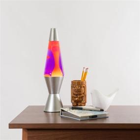img 2 attached to 🌋 Decorative Lava Lite Lamp - The Original Silver Base Lamp with Yellow Wax in Purple Liquid, 14.5", Yellow/Purple
