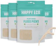 🌱 vegan dental floss picks (200 ct) - sustainable, eco-friendly floss sticks for teeth cleaning - dental pick and plaque remover - toothpicks flossers for adults and kids logo