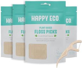 img 4 attached to 🌱 Vegan Dental Floss Picks (200 Ct) - Sustainable, Eco-Friendly Floss Sticks for Teeth Cleaning - Dental Pick and Plaque Remover - Toothpicks Flossers for Adults and Kids