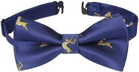 img 4 attached to HISDERN Handmade Pre Tied Adjustable Pattern Bow Ties for Boys' Accessories