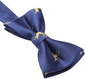 img 2 attached to HISDERN Handmade Pre Tied Adjustable Pattern Bow Ties for Boys' Accessories