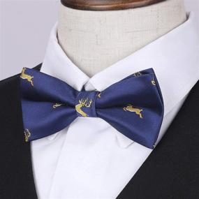 img 3 attached to HISDERN Handmade Pre Tied Adjustable Pattern Bow Ties for Boys' Accessories