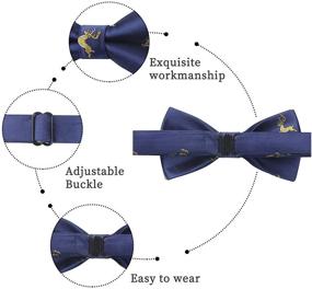 img 1 attached to HISDERN Handmade Pre Tied Adjustable Pattern Bow Ties for Boys' Accessories