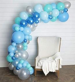 img 1 attached to 🎈 Stunning 100pcs Blue White and Silver Balloon Garland & Arch Kit for Elephant Baby Shower Birthday Party Backdrop - Includes 100pcs Latex Balloons and 16 Feet Arch Balloon Decorating Strip