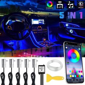 img 4 attached to RGB Car LED Strip Lights with Wireless Bluetooth APP Control, 16 Million Multicolors, 236 inches Fiber Optic, Ambient Lighting Kits, Sound Active Function – 5 in 1