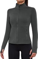 stay active and trendy with vutru women's full zip yoga jacket for workouts and running logo