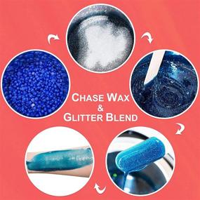 img 1 attached to 🔵 1.1lb Painless Blue Hard Wax Beads for Hair Removal – Specifically for Coarse Hair & Brazilian Bikini Area – Suitable for Women & Men – Includes 10 Wax Sticks & 1 Pack of Glitter