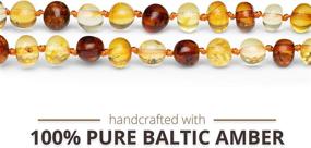 img 1 attached to 🔅 Certified Genuine Baltic Amber Bracelet - Polished Baroque Amber, Cognac/Honey/Lemon Color (7 Inches)