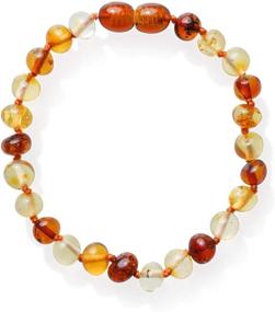 img 3 attached to 🔅 Certified Genuine Baltic Amber Bracelet - Polished Baroque Amber, Cognac/Honey/Lemon Color (7 Inches)