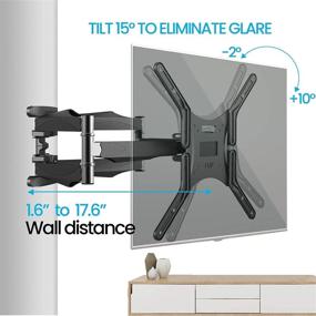 img 3 attached to 📺 Swivel and Tilt Full Motion TV Wall Mount Bracket for 32-65 inch 4K LED LCD Flat/Curved Screen TV, Holds up to 88lbs Max VESA 400x400mm