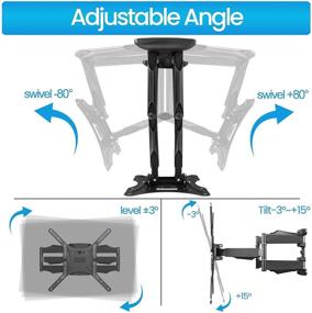 img 1 attached to 📺 Swivel and Tilt Full Motion TV Wall Mount Bracket for 32-65 inch 4K LED LCD Flat/Curved Screen TV, Holds up to 88lbs Max VESA 400x400mm