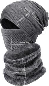 img 2 attached to Winter Knitted Beanie Warmer Gaiter Outdoor Recreation for Outdoor Clothing