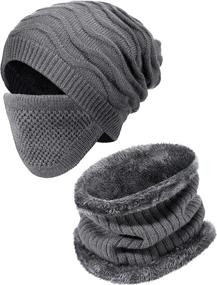 img 4 attached to Winter Knitted Beanie Warmer Gaiter Outdoor Recreation for Outdoor Clothing