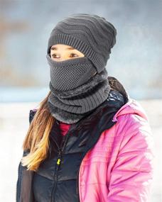 img 3 attached to Winter Knitted Beanie Warmer Gaiter Outdoor Recreation for Outdoor Clothing