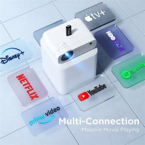 img 1 attached to 📽️ Ультрапортативный мини-проектор WiFi для iPhone, поддерживающий HD 1080p и дисплей 100" - идеально подходит для просмотра фильмов на открытом воздухе, презентаций в офисе - совместим с ноутбуками, HDMI, TV-приставками и Android.