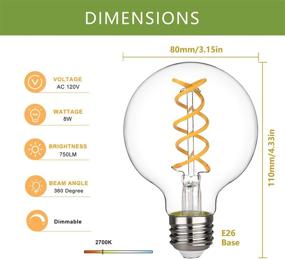 img 3 attached to Dimmable Antique Flexible LED Bulb – 60W Equivalent, 750 Lumens, High CRI