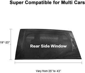 img 1 attached to 🌞 2Пак Универсальные суперэластичные автозащитные козырьки для окон до 45'', дышащая сетчатая накладка для окон автомобиля, боковой экран окна для автомобильной поездки на кемпинг, подходит для большинства автомобилей, грузовиков и внедорожников.