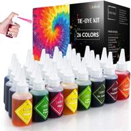 🎨 26 colors tie dye diy kit - permanent fashion dye set for t-shirts, fabrics, canvas shoes, and more clothing - includes rubber bands, gloves, plastic film, and table covers - perfect for family activities logo