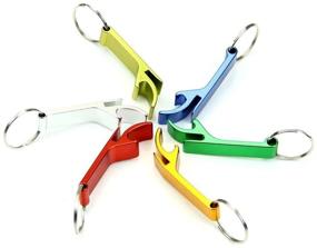 img 3 attached to AIRSUNNY 5pcs Keychain Bottle Opener - High-Performance Bartender Aluminum Bottle/Can Opener - Compact, Versatile & Durable Design - Vibrant Colors - Pocket-Sized Bar Claw Beverage Keychain Ring