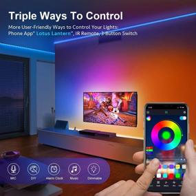 img 2 attached to 🌈 Nexillumi 50ft LED Strip Lights for Bedroom, Dorm, Room Decor with App Control, Music Sync, Remote Control, Mic Control, 3-Button Switch