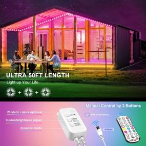 img 1 attached to 🌈 Nexillumi 50ft LED Strip Lights for Bedroom, Dorm, Room Decor with App Control, Music Sync, Remote Control, Mic Control, 3-Button Switch