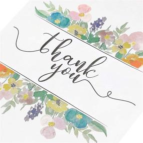 img 1 attached to 🎉 100 Pack Thank You Floral Paper Treat Bags, Sleeves for Cookies, Goodies, Candy, Party Favors - 5 x 7.5 inches