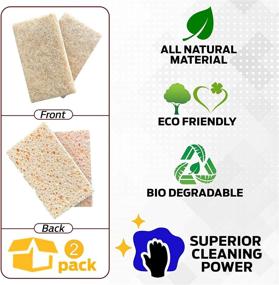 img 3 attached to Eco-Friendly Kitchen Sponge: Biodegradable Natural Scrub Pads for Dishes, Non-Scratch Sponge, Cleaning Kitchen Scrubbers with Cellulose & Coconut